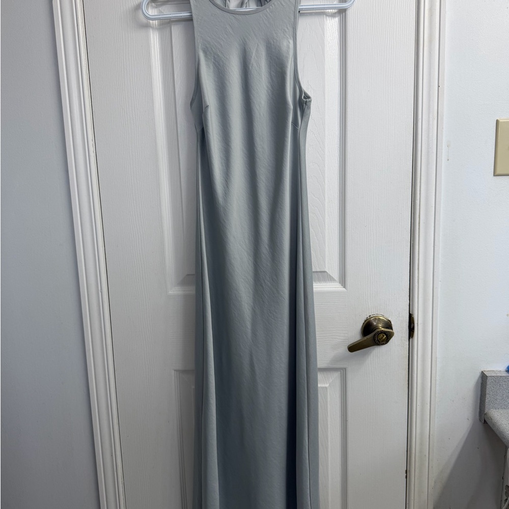 House of Harlow 1960 Grey Silver Sleeveless Satin Slip Maxi Dress XS - Picture 2 of 10